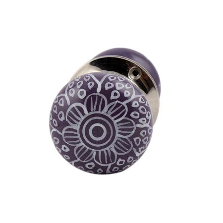 Purple Gerbera Flower Mortice Handle 2.25